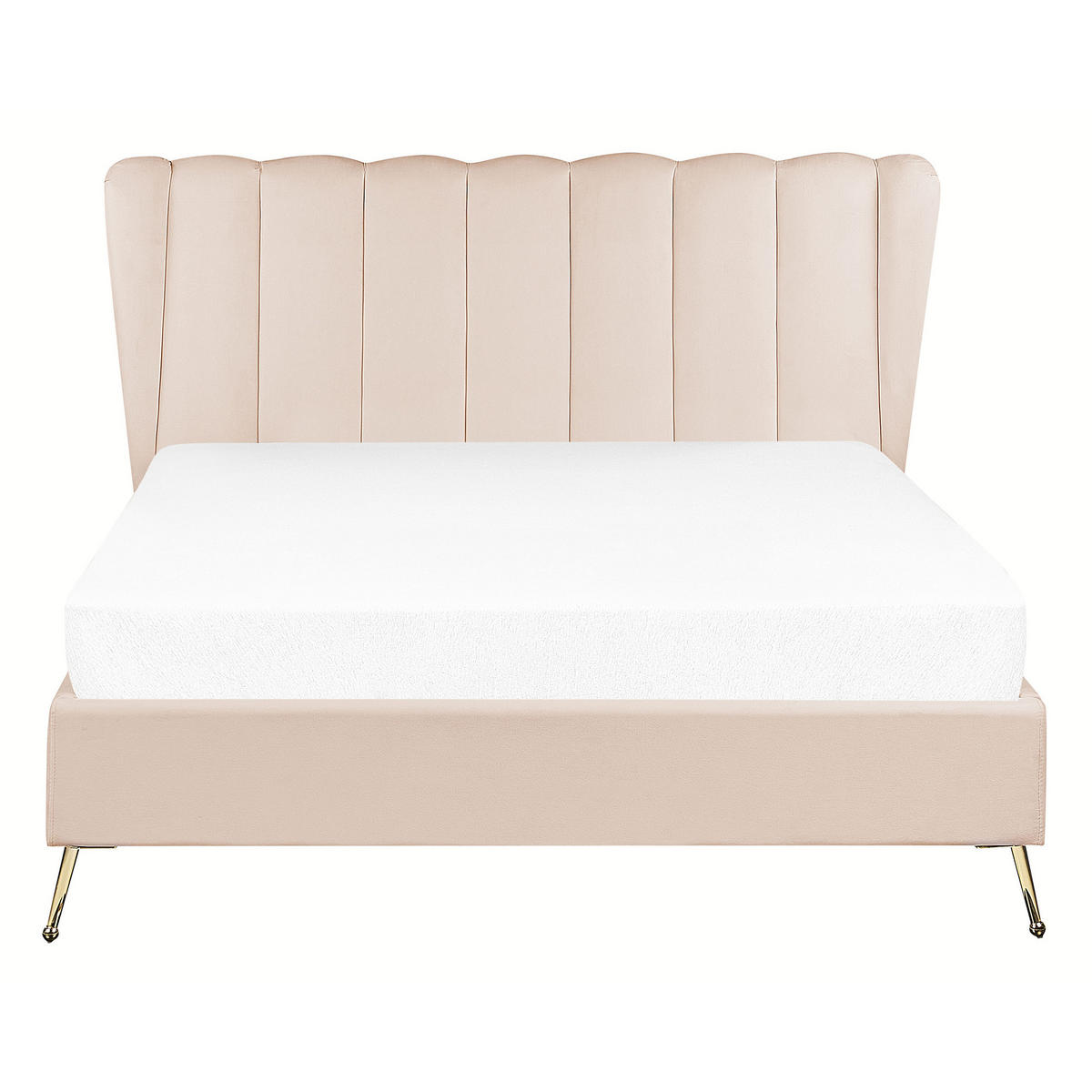 POLSTERBETT 140/200cm Beige Miribel - Beige, Textil (140/200cm) - Beliani