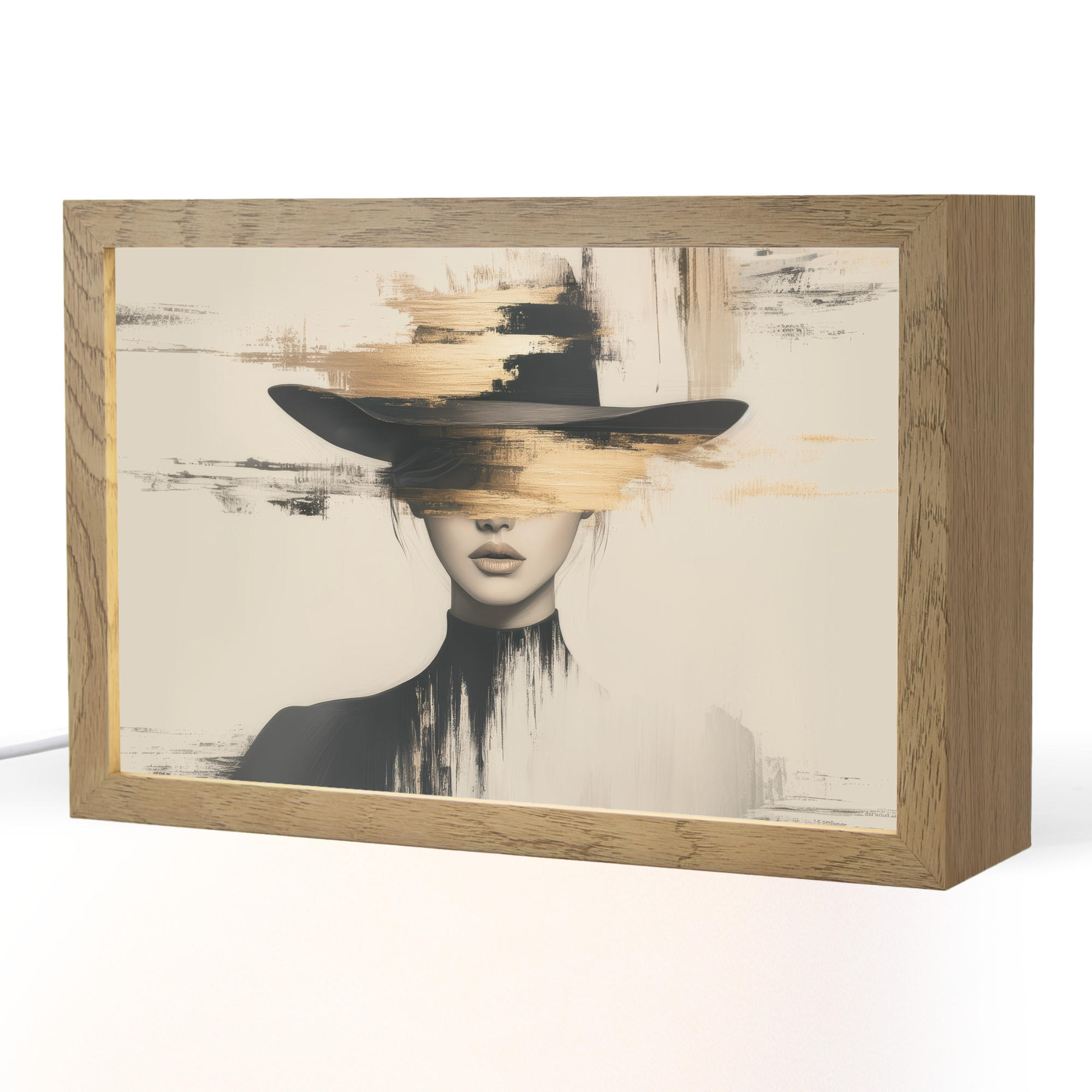 OnlyWow STOLNÍ LAMPA Žena - klobouk - barva 30x20 cm