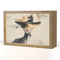 STOLNÍ LAMPA Žena - klobouk - barva 30x20 cm - hnědá, kompozitní dřevo (8/30/20cm) - OnlyWow