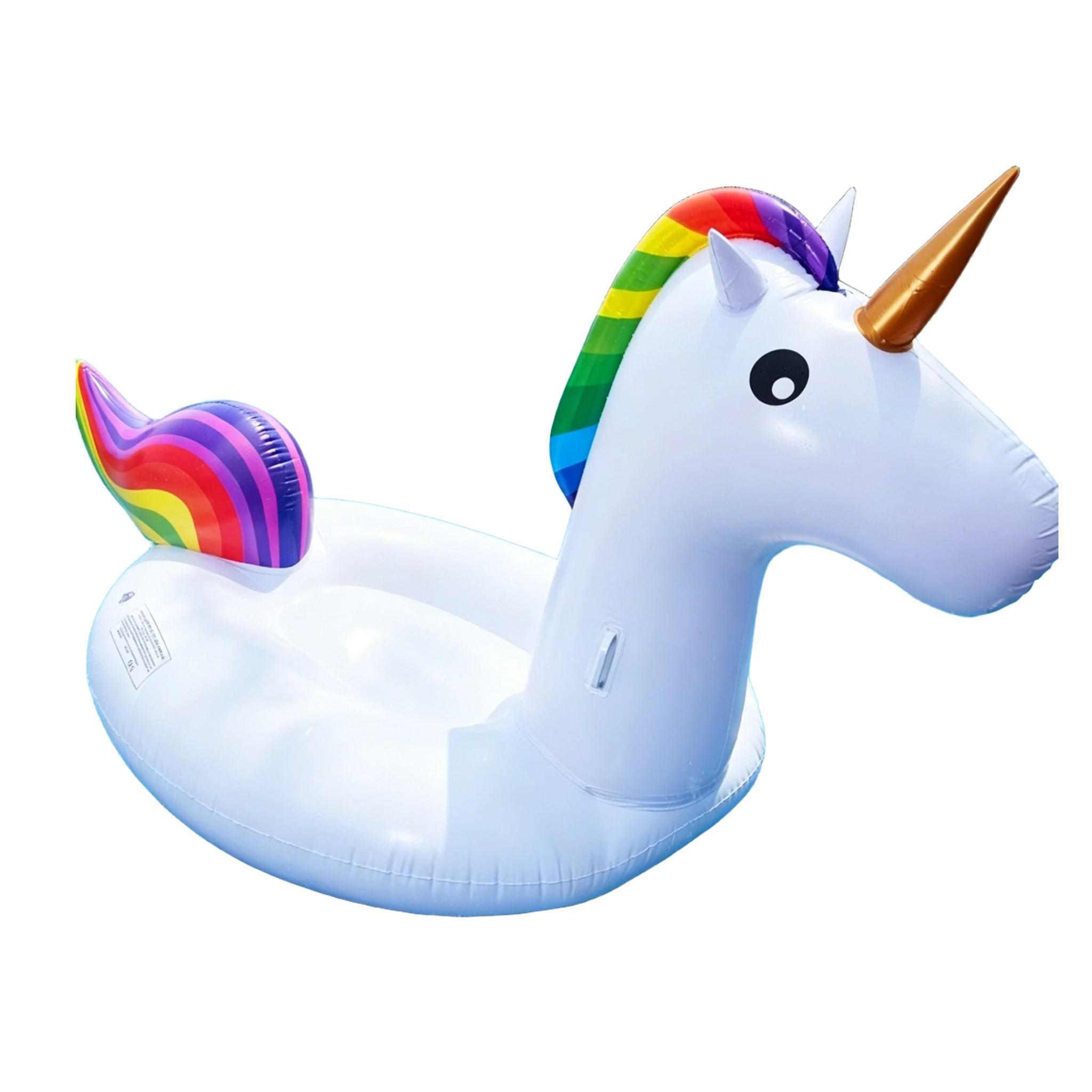 SCHWIMMSESSEL,REGENBOGEN-EINHORN, 270 × 140 × 120 cm - Weiß, Kunststoff (270/140/120cm) - Weltevree