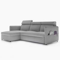 ECKSOFA mit Schlaffunktion und Bettkasten, Hellgrau - Grau, Holzwerkstoff/Textil (220/140cm) - Idohome