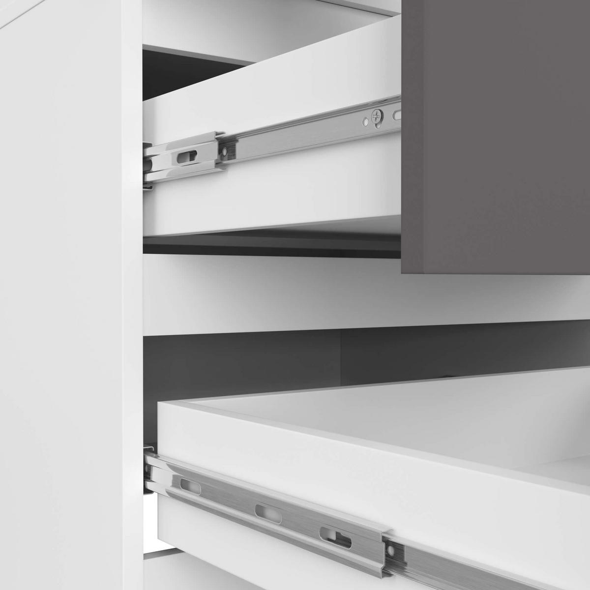 KLEIDERSCHRANK Weiß, Graphit Grau 234/60/51 - Weiß, Holzwerkstoff (60/234/51cm) - RAUMHIRSCH FURNITURE