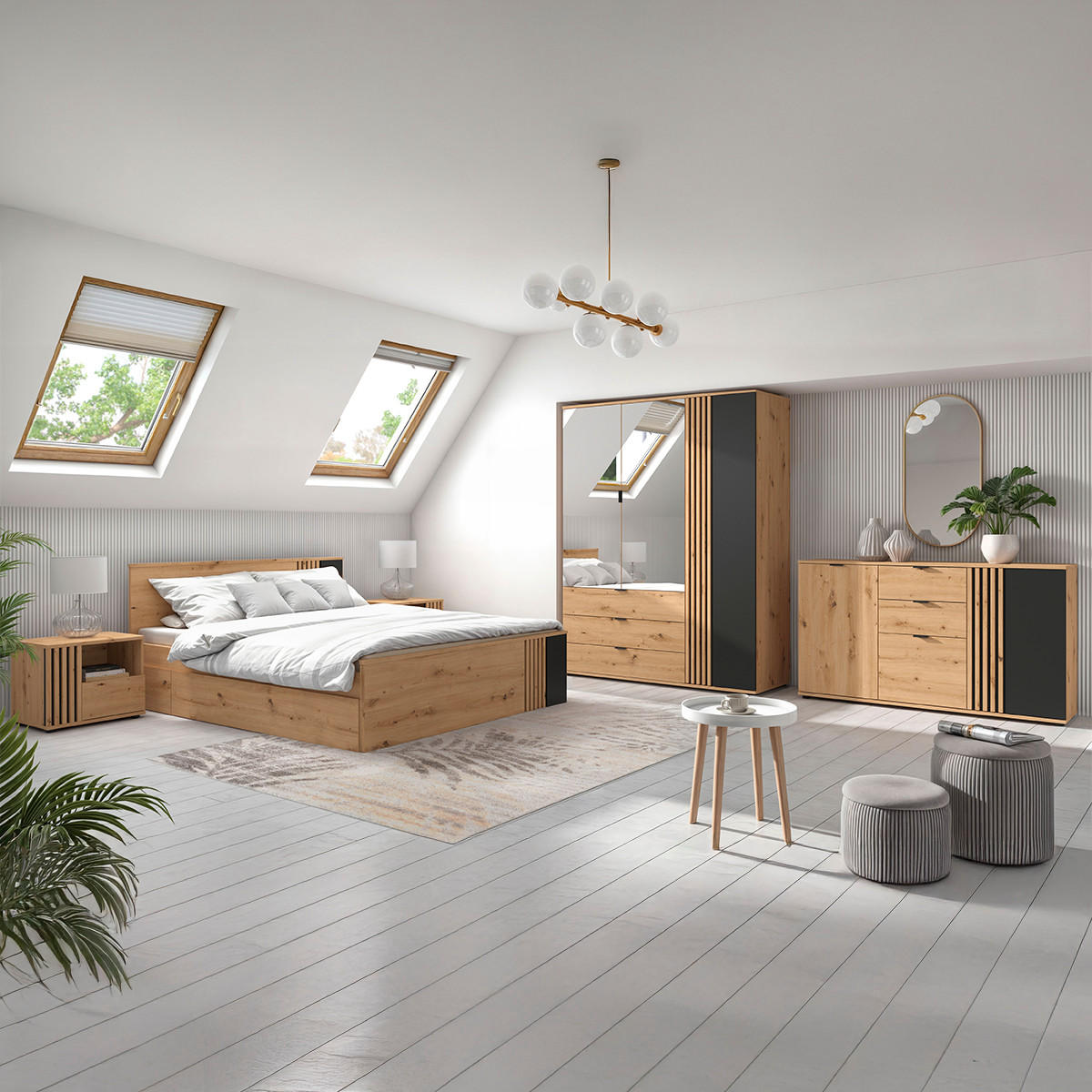 POSTEL 160/200 Ezra Dřevo - hnědá, kompozitní dřevo (160/200cm) - Petits-meubles