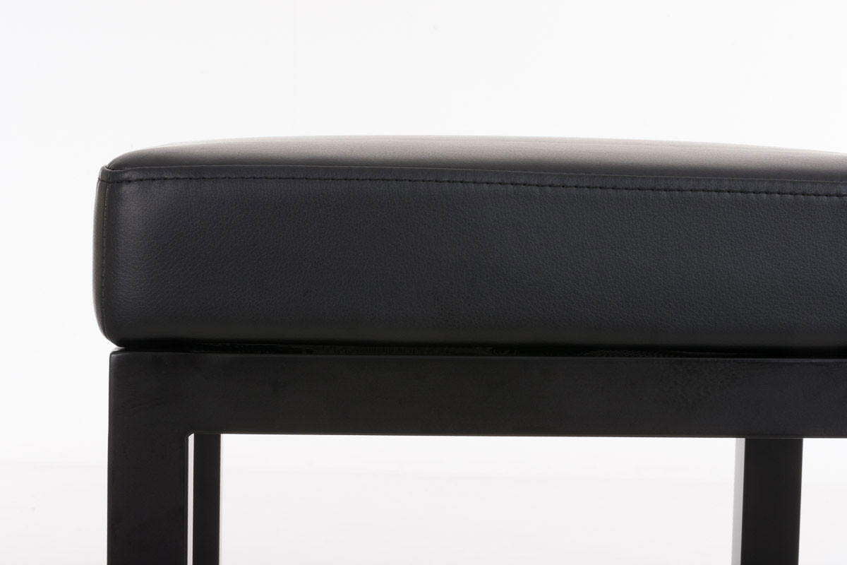 BARHOCKER KIEL Schwarz Kunstleder Stahl 80 cm Höhe - Schwarz, Leder/Metall (41/80/41cm) - DELUKE
