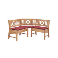 ECKBANK Deborah 177 x 177 x 87 Massivholz Buche lackiert/Weinrot - Buchefarben/Rot, Holz (177/177cm) - 58aufmkessel