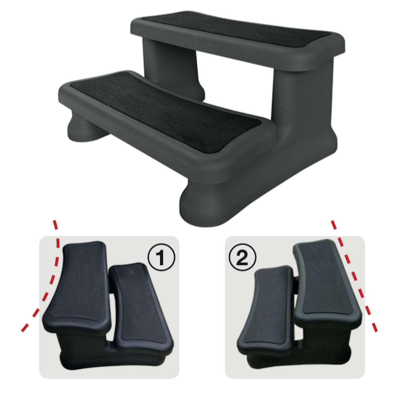 WHIRLPOOL TREPPE Premium Treppe, für runde und eckinge Whirlpools - Braun, Kunststoff (90/40/60cm) - Canadian Spa Company