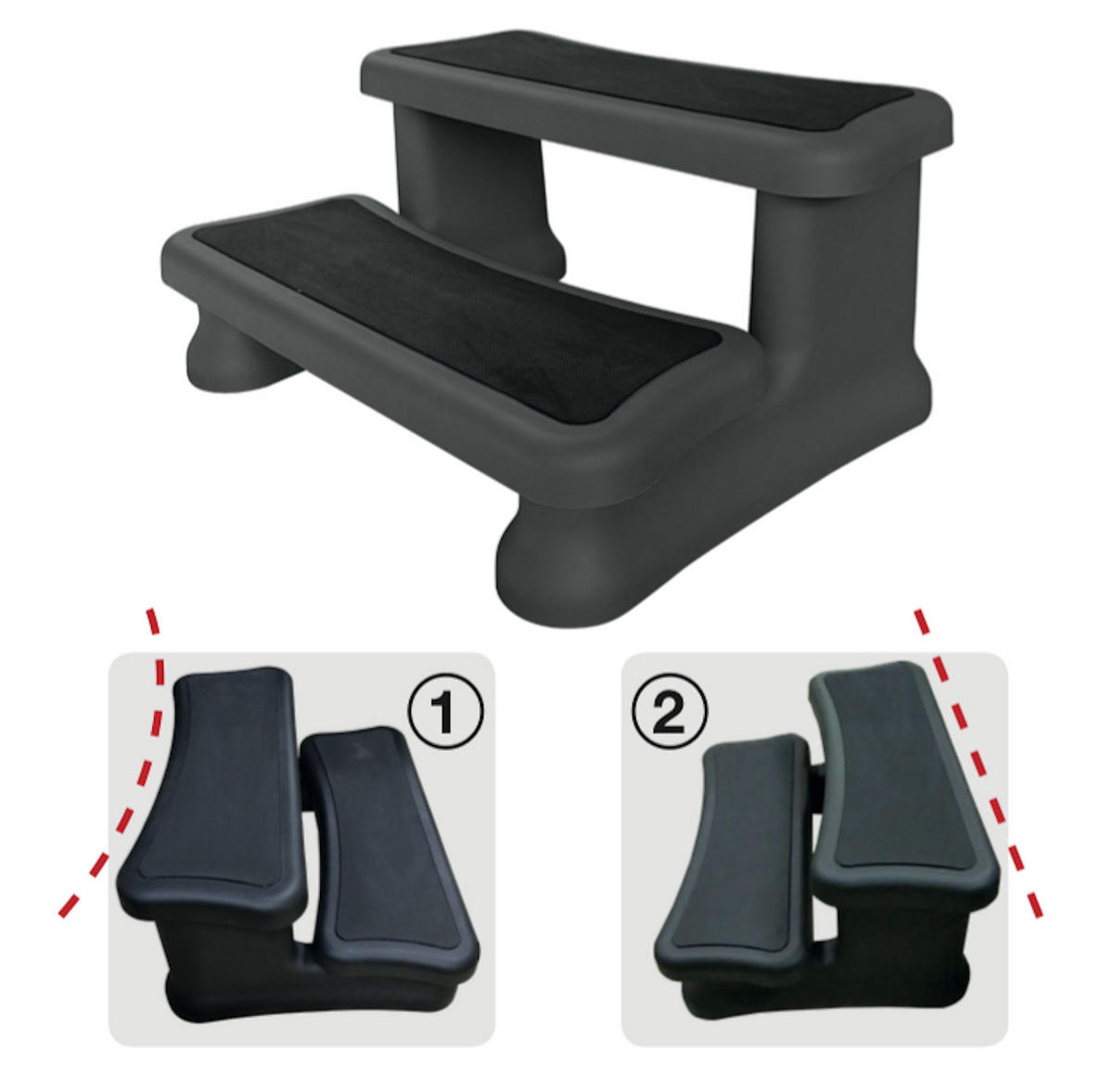 WHIRLPOOL TREPPE Premium Treppe, für runde und eckinge Whirlpools - Braun, Kunststoff (90/40/60cm) - Canadian Spa Company