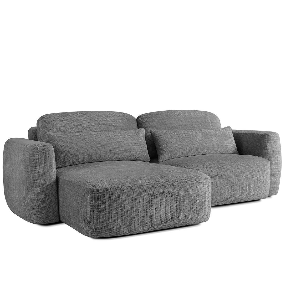 SITZGARNITUR ELOSA - Dunkelgrau, Holz/Textil (245/85/165cm) - KONSIMO®