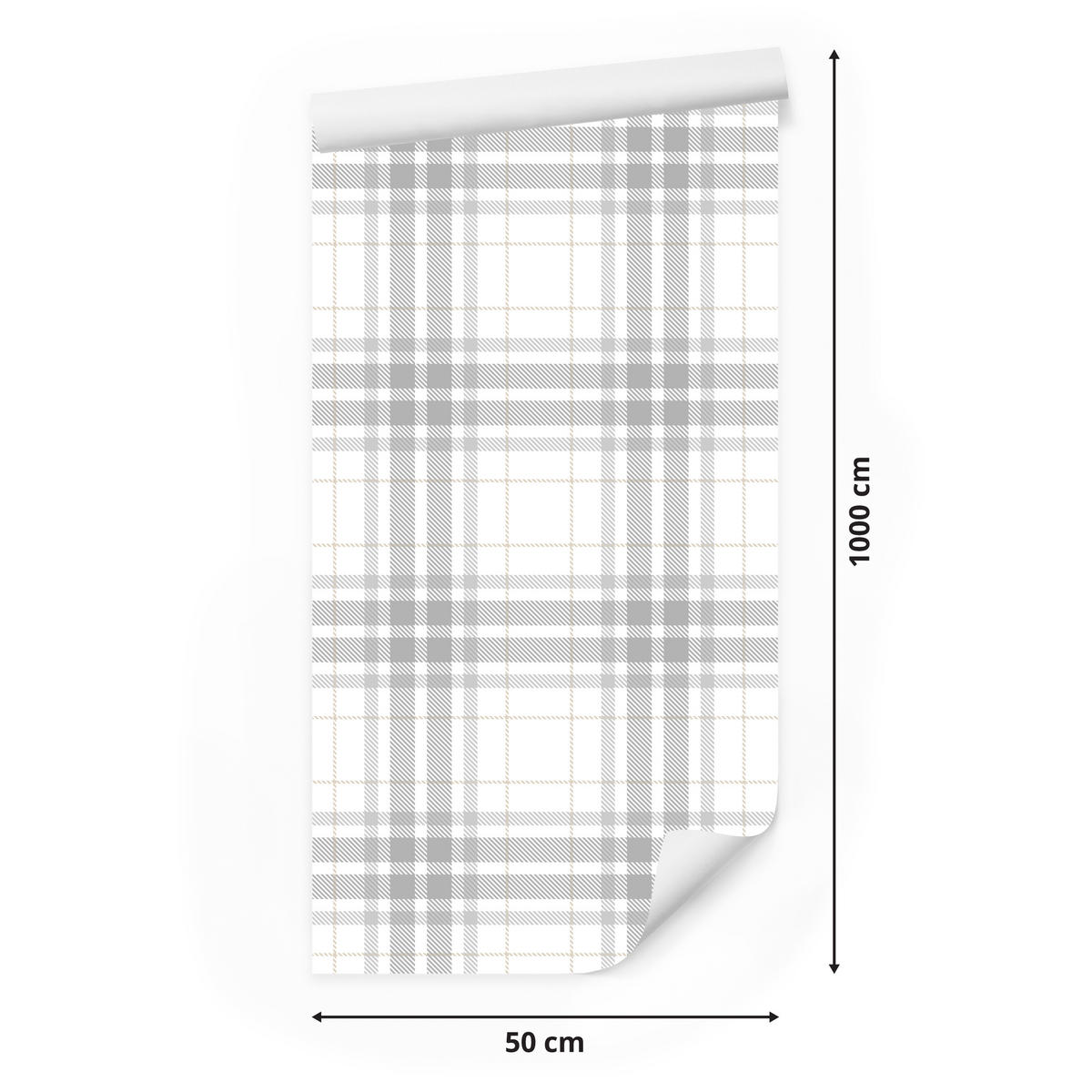 VLIESTAPETE Feines Karomuster – Grau, Weiß – 50x1000 cm - Weiß/Grau, Papier (50/1000cm) - Muralo
