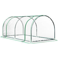 GEWÄCHSHAUS aus Kunststoff 200x100x80 cm in Grün mit Tür - Grün, Kunststoff (100/80/200cm) - Modfu