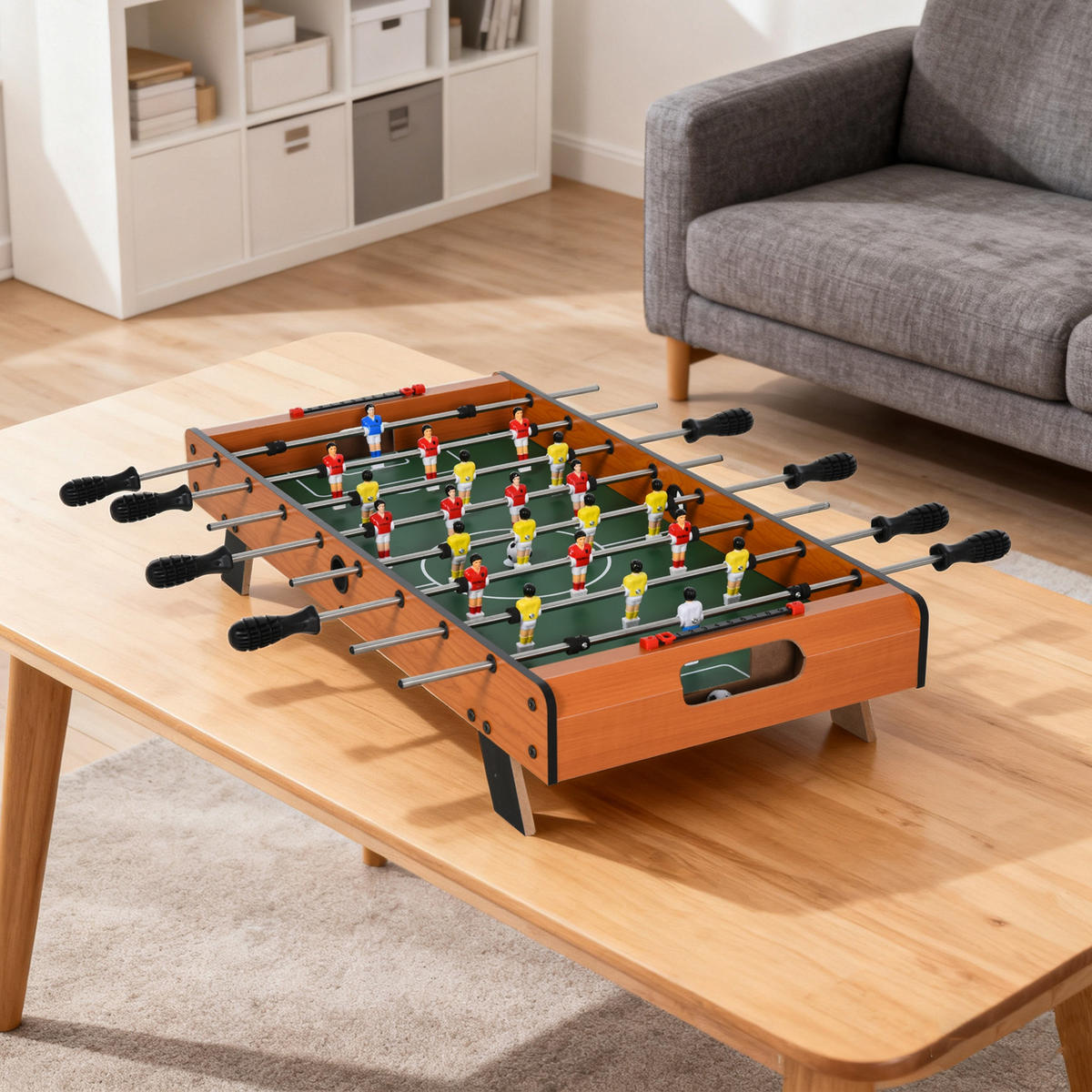 TISCHKICKER DE-10686 mit Edelstahlstangen & kompakten Maßen Schwarz - Naturfarben, Holzwerkstoff (40/84.5cm) - ComfortXL