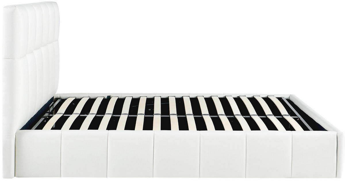 POLSTERBETT Negad Stoff Creme Bett 160x200 - Creme, Textil (160/200cm) - DELUKE