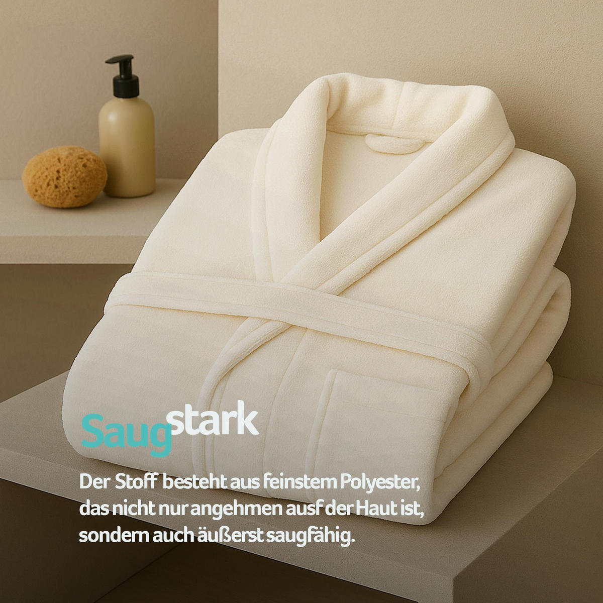 BADEMANTEL Übergrößen ( 4XL -6XL ) Ecru 4XL - Beige, Textil (4XLnull) - Bestlivings