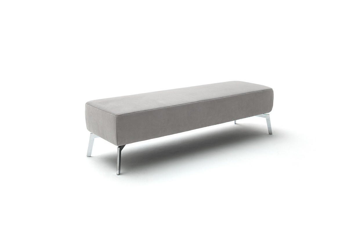 HOCKERBANK SOFIA Grau Webstoff - Grau, Textil (152/42/47cm) - KAWOLA