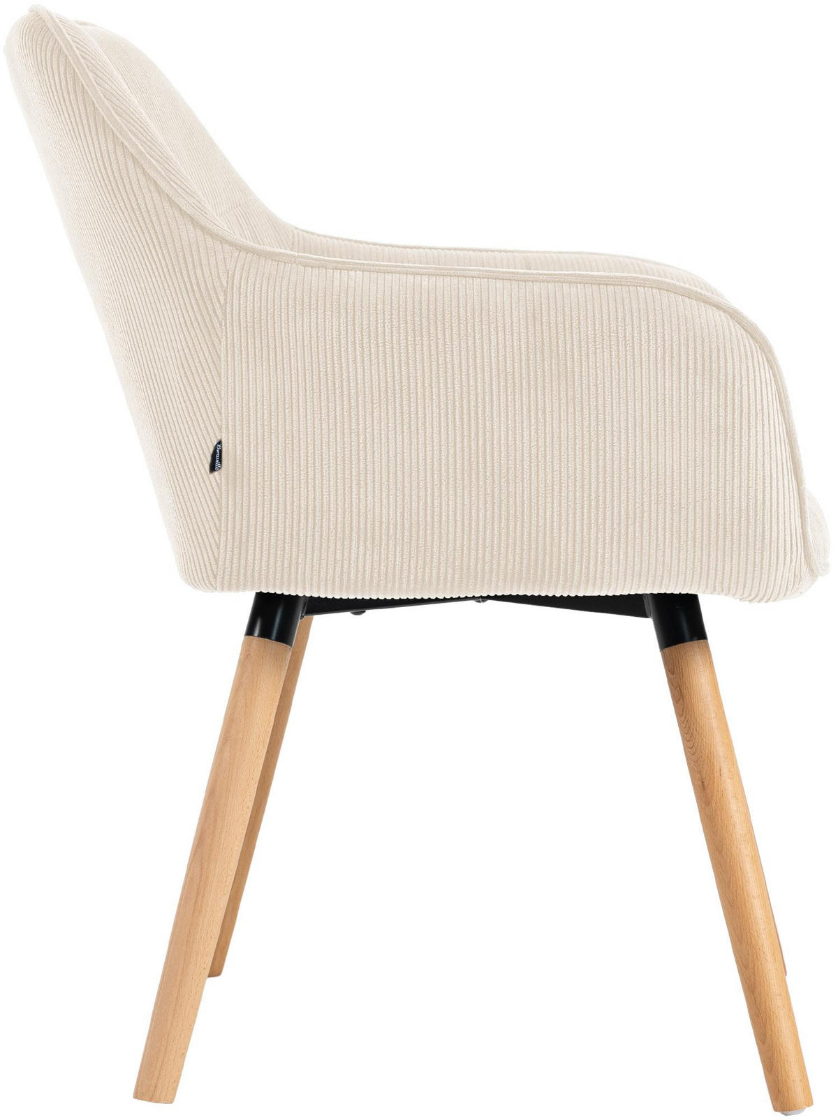 ESSZIMMERSTUHL Dunor Cord Creme Braun Wohnzimmerstuhl - Creme, Textil (65/82/64cm) - DELUKE