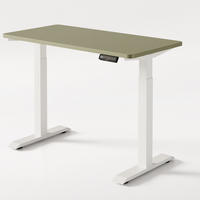 SCHREIBTISCH Elektrisch Höhenverstellbarer HomeOne 120x60cm Weiß/Grün mit Memory-Funktion, Anti-Kollisions Technologie - Weiß/Grün, Holzwerkstoff (60/120/72cm) - Desktronic