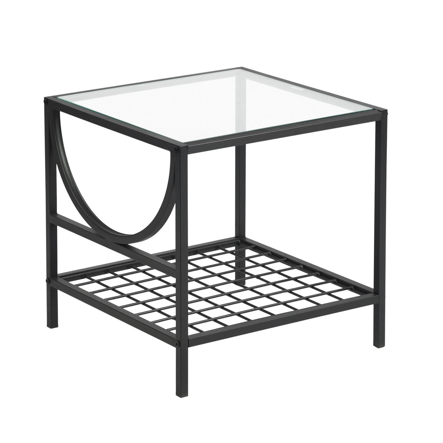 BEISTELLTISCH 45/45/45cm quadratisch Glas Schwarz - Schwarz, Glas/Metall (45/45/45cm) - Urban Meuble