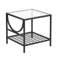 BEISTELLTISCH 45/45/45cm quadratisch Glas Schwarz - Schwarz, Glas/Metall (45/45/45cm) - Urban Meuble