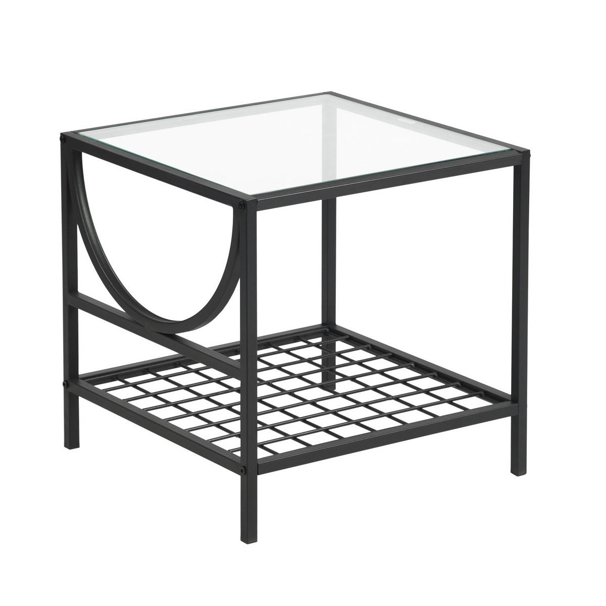BEISTELLTISCH 45/45/45cm quadratisch Glas Schwarz - Schwarz, Glas/Metall (45/45/45cm) - Urban Meuble