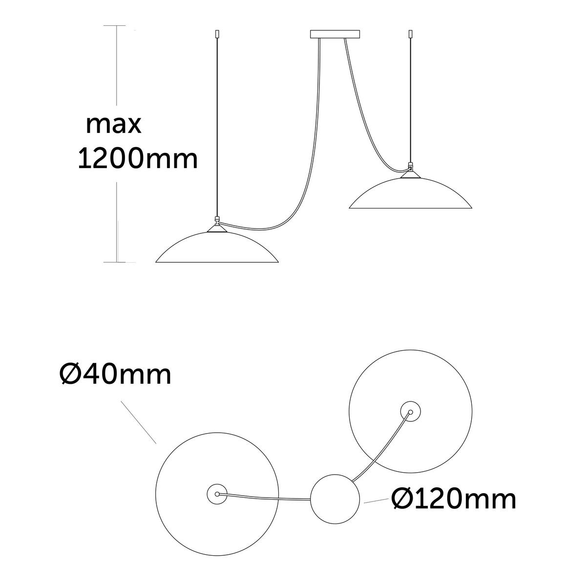 HÄNGELEUCHTE Dream X2 - Schwarz Hochglanz, Metall (40/40/9cm) - Lumicom