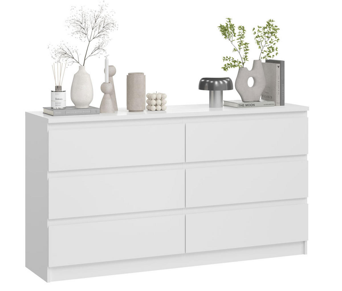 KOMMODE City weiß 154 / 40 / 84cm - Weiß, Holz/Holzwerkstoff (154/84/40cm) - Feldmann-Wohnen