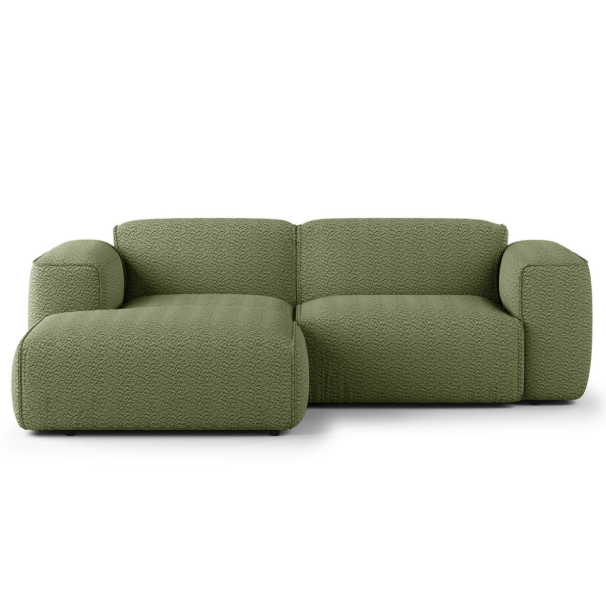 ECKSOFA mit XL-Longchair - Schwarz/Grün, Kunststoff/Textil (260/171cm) - home24