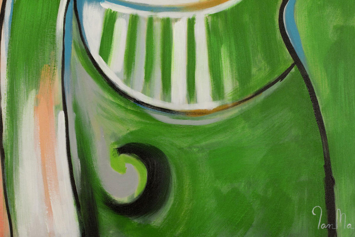 ACRYLBILD HANDGEMALT 60/90 cm - Multicolor/Grün, Holz/Textil (1.26/90cm) - KUNSTLOFT