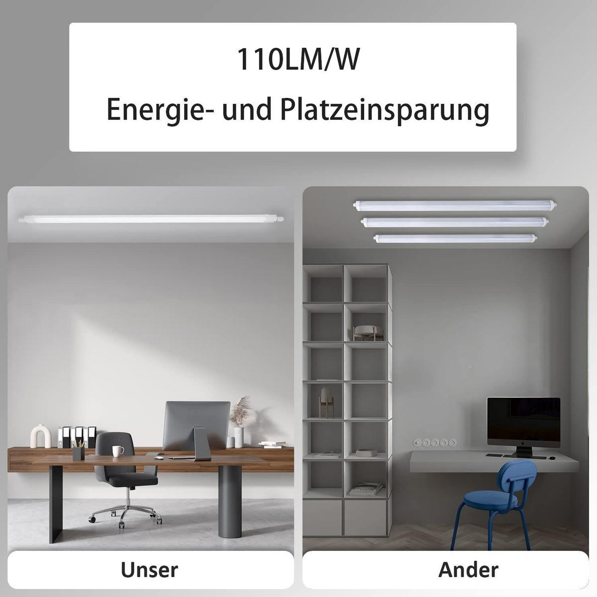 LED-DECKENLEUCHTE 120/5.1/3.1 cm - Weiß, Kunststoff (120/5.1/3.1cm) - Nettlife
