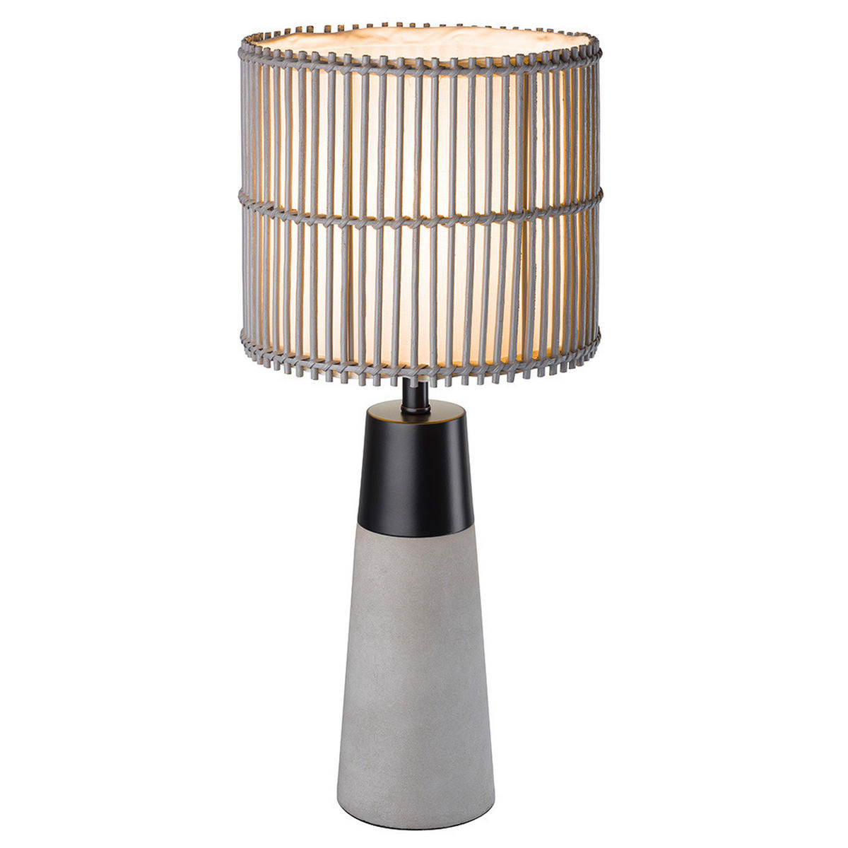 TISCHLEUCHTE Metall Bambus Grau - Grau, Holz (30/30/60cm) - Globo Lighting