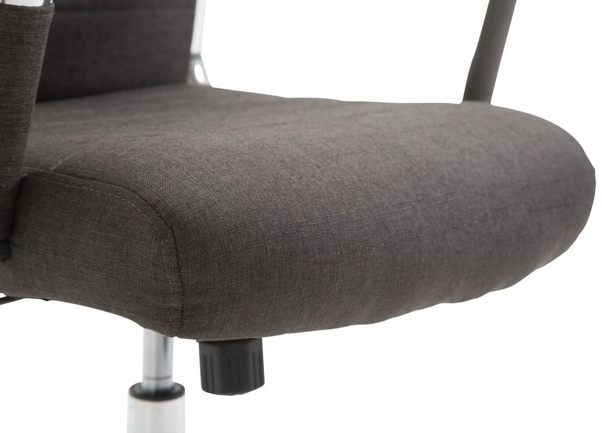 DREHSTUHL Stoff dunkelgrau - Chromfarben/Dunkelgrau, Textil/Metall (58/105/66cm) - CLP
