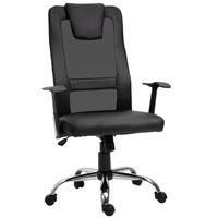 DREHSTUHL 73/108-118/66 cm Schwarz aus Kunstleder mit Wippfunktion - Schwarz, Kunststoff (73/118/66cm) - OKMYHOME