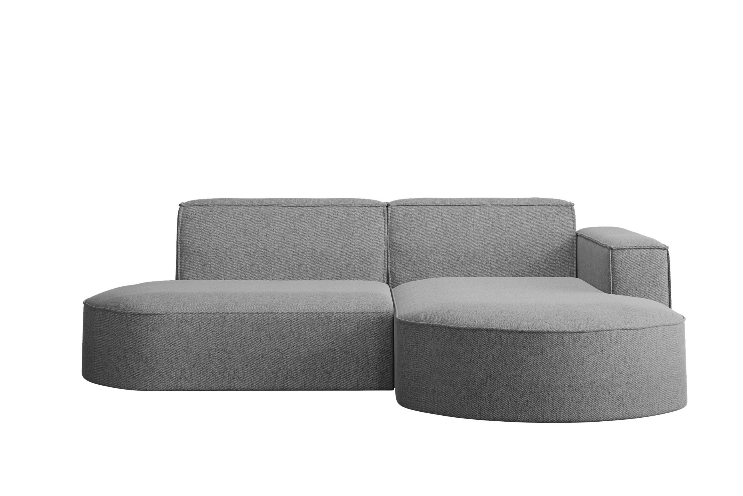 ECKSOFA MODENA L STUDIO Stoff Verita Stahl Rechts - Dunkelgrau, Holz (236/165cm) - Kaiser Möbel
