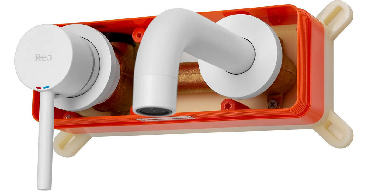 UNTERPUTZ Armatur Rea Lungo White Mat + Ibox - Weiß, Metall (20/11/16cm) - REA