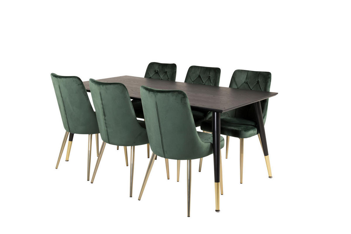 TISCHGRUPPE Grün - Grau, Holzwerkstoff (90/75/180cm) - ebuy24