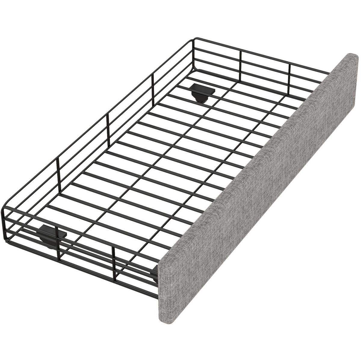 POLSTERBETT 90/200 cm Grau aus MDF mit 2 Schubladen - Grau, Textil (90/200cm) - OKMYHOME