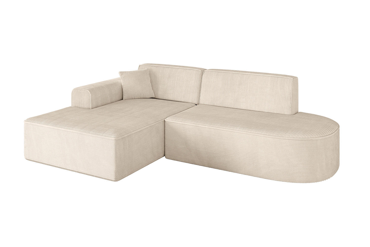 ECKSOFA Ottomane Links IREA-L1-v3 - 232x165x77 cm Beige - Beige, Holzwerkstoff/Textil (232/165cm) - ALTDECOR