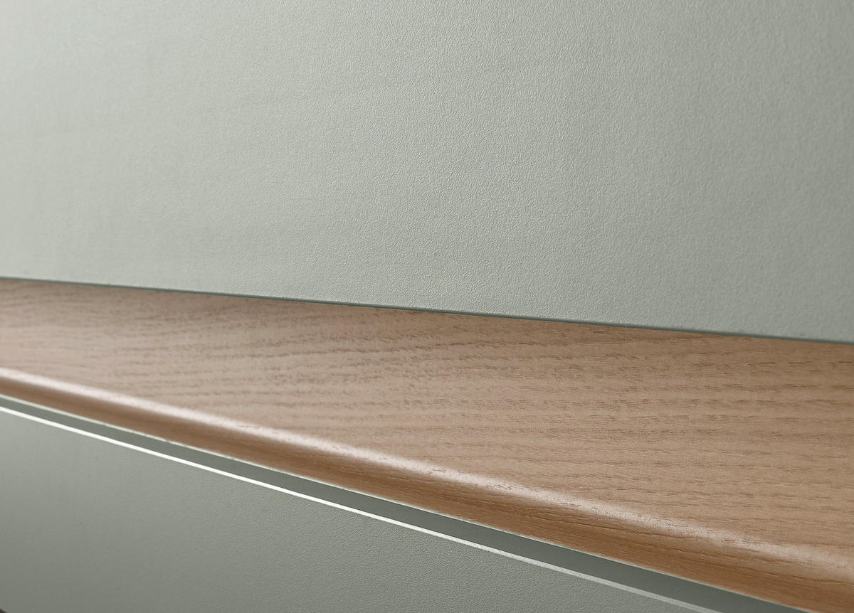 SIDEBOARD in Salbei Grün mit Eiche, große Kommode 4-türig mit Schubkästen, 223 x 87 cm - Salbeigrün/Eichefarben, Holz/Holzwerkstoff (223/87/40cm) - Furn.Design