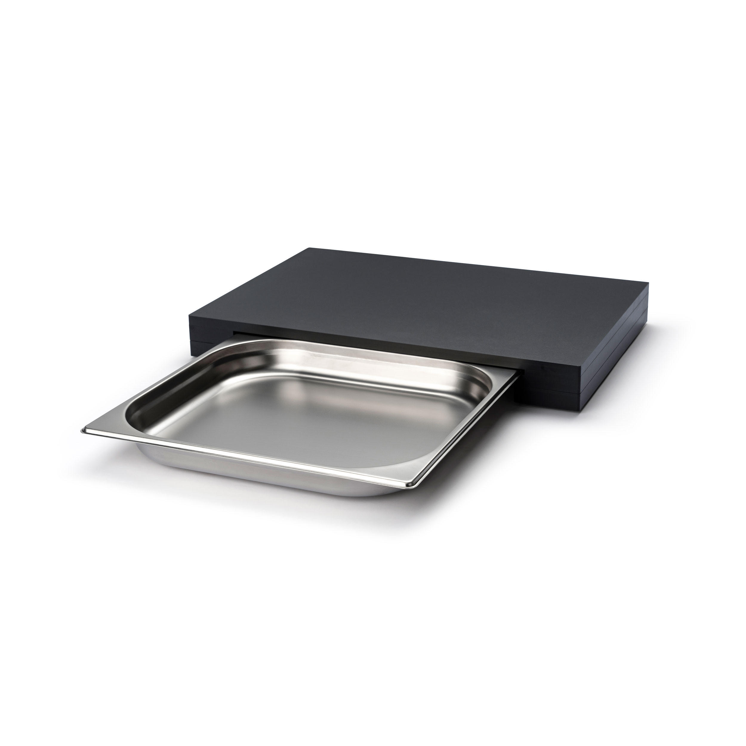 SCHNEIDEBRETT mit Schublade, Duracore, Schwarz, 48 x 32.5 x 5 cm - Schwarz, Holz (40/28cm) - Continenta