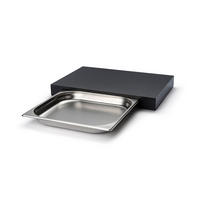 SCHNEIDEBRETT mit Schublade, Duracore, Schwarz, 48 x 32.5 x 5 cm - Schwarz, Holz (40/28cm) - Continenta