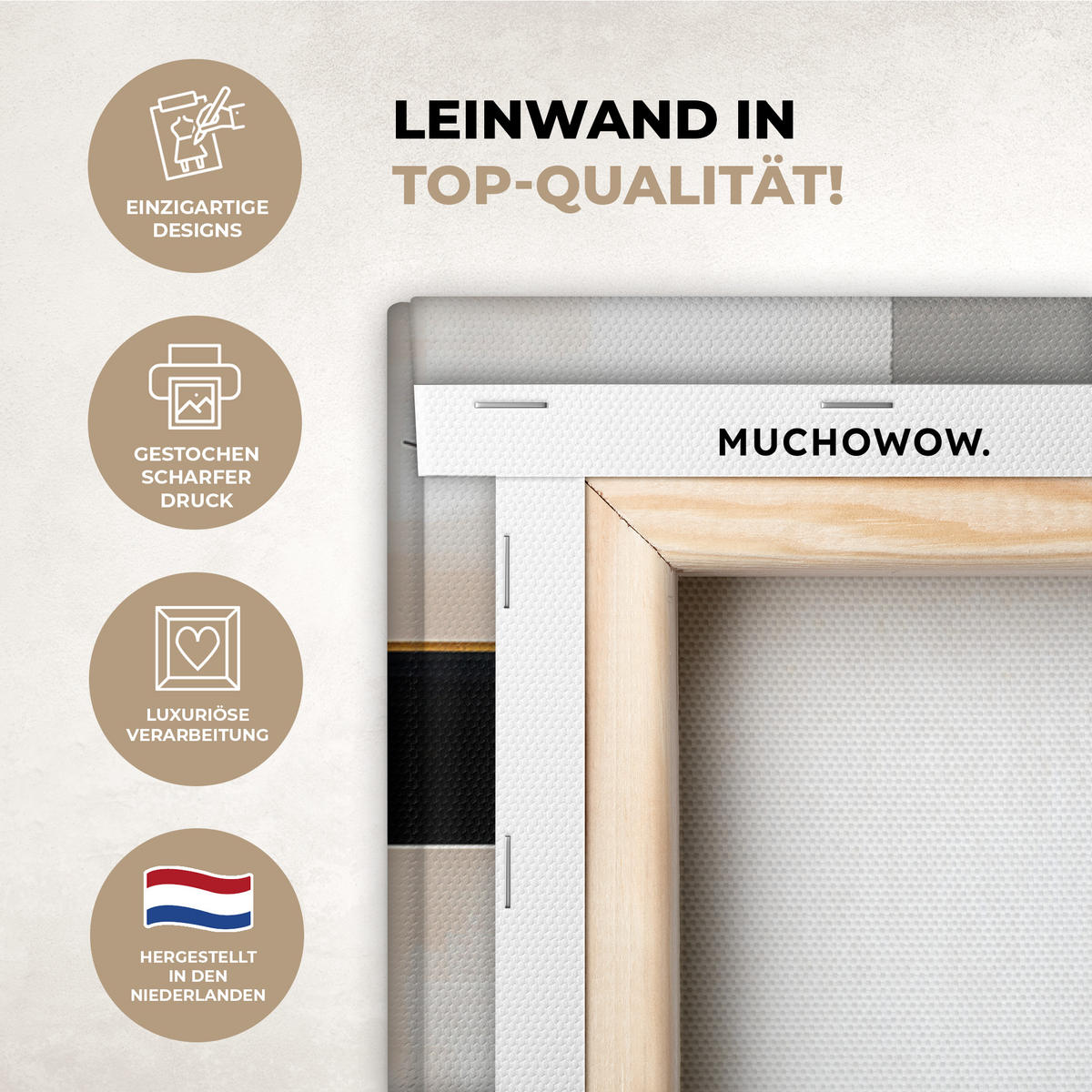 LEINWANDBILD Abstrakt - Gold - Silber - Formen - Ästhetisch - Modern Wandbilder 80x60 cm - Goldfarben, Textil (80/60cm) - MuchoWow