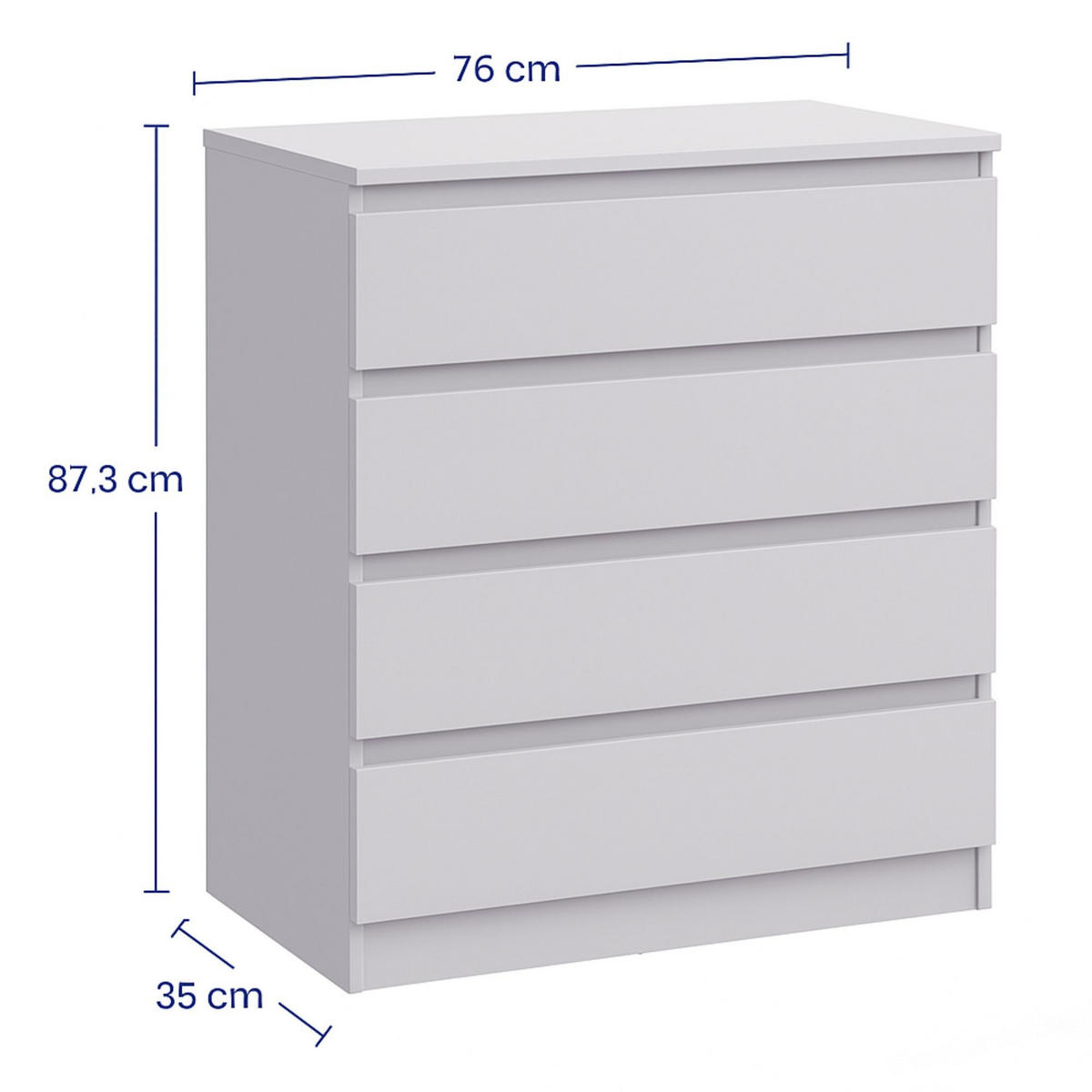 KOMMODE in 76 cm Breite in Kaschmir - Kaschmir, Holzwerkstoff (76/87/35cm) - Home Collective
