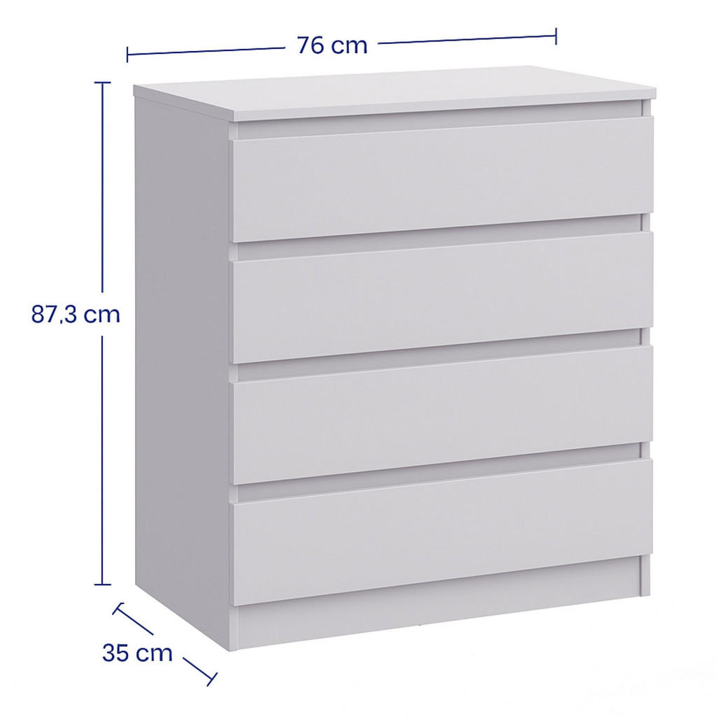 Thumbnail - Home Collective Kommode, Kaschmir, Holzwerkstoff, 4 Schubladen, 76x87x35 cm, Wohnzimmer, Kommoden & Sideboards, Kommoden