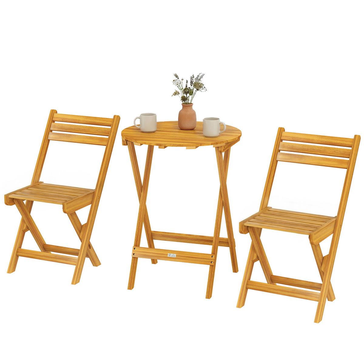 BALKONSET DE-14207 klappbar, Akazienholz Natur - Naturfarben, Holz - ComfortXL