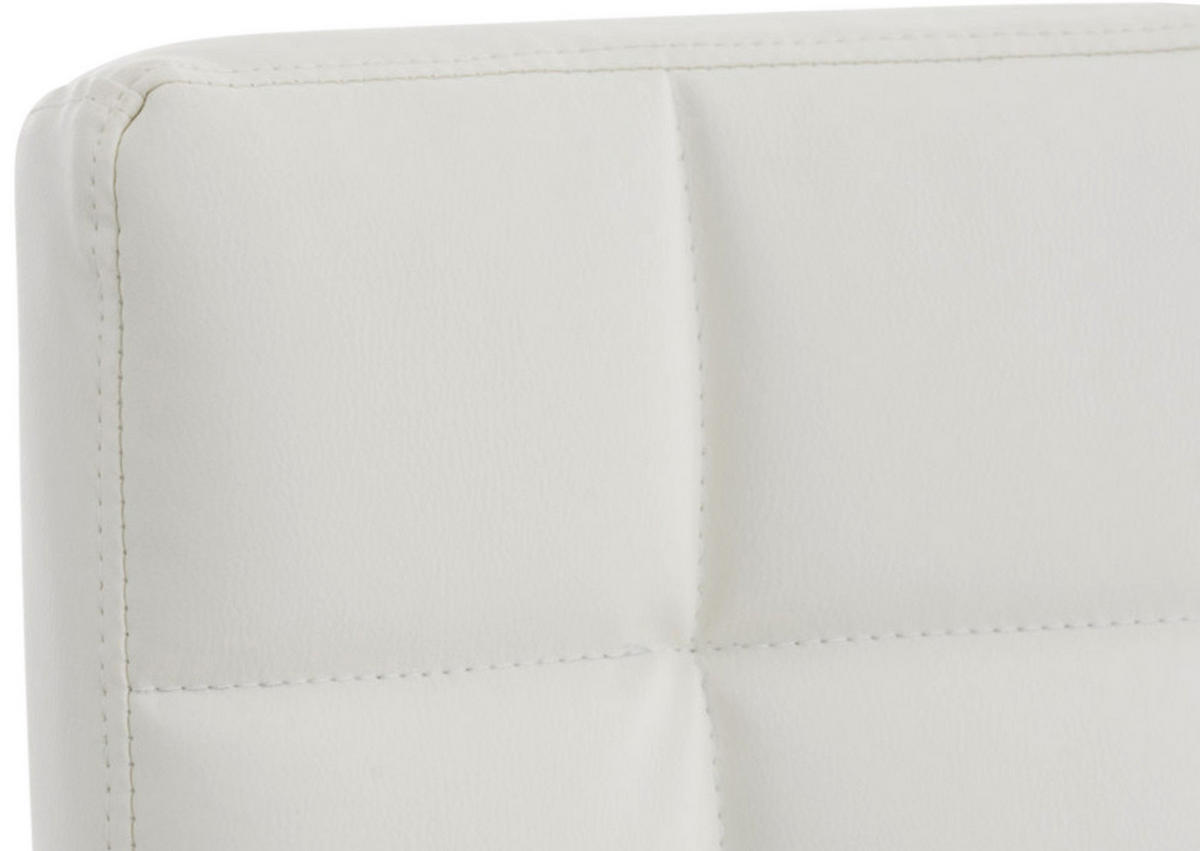 DREHSTUHL Lederlook weiß - Chromfarben/Weiß, Textil/Metall (54/92/59cm) - CLP