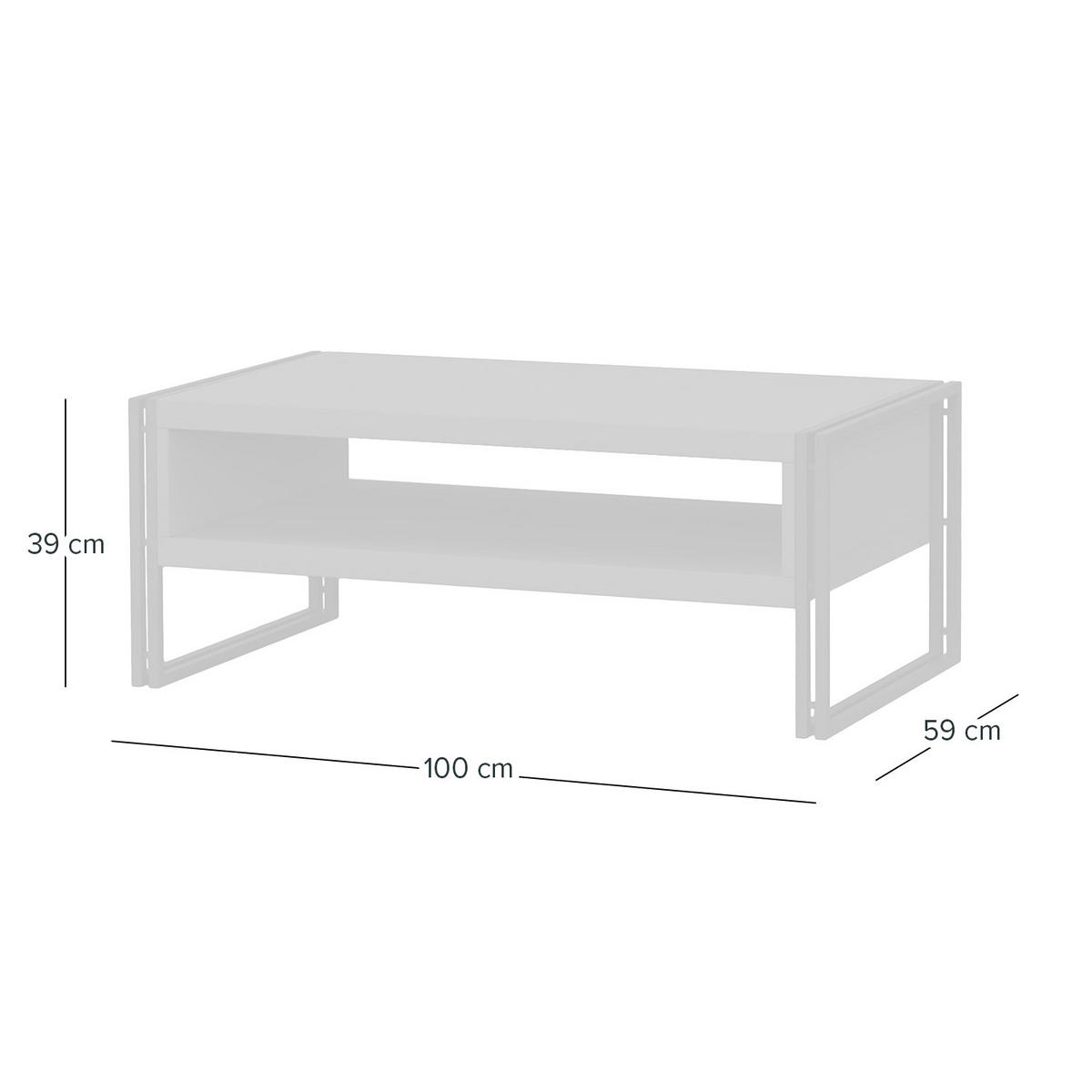COUCHTISCH - Spanplatte / Metall - Weiß, Holzwerkstoff/Metall (59/100/39cm) - home24