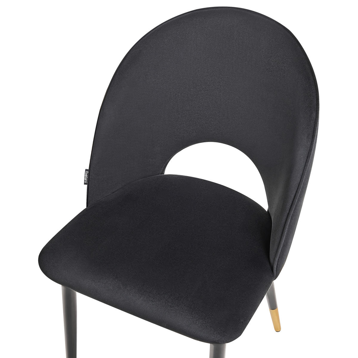 ÉTKEZŐSZÉK 2 darabos Szett Bársony Fekete Magalia - fekete, textil/fém (48/83/44cm) - Beliani