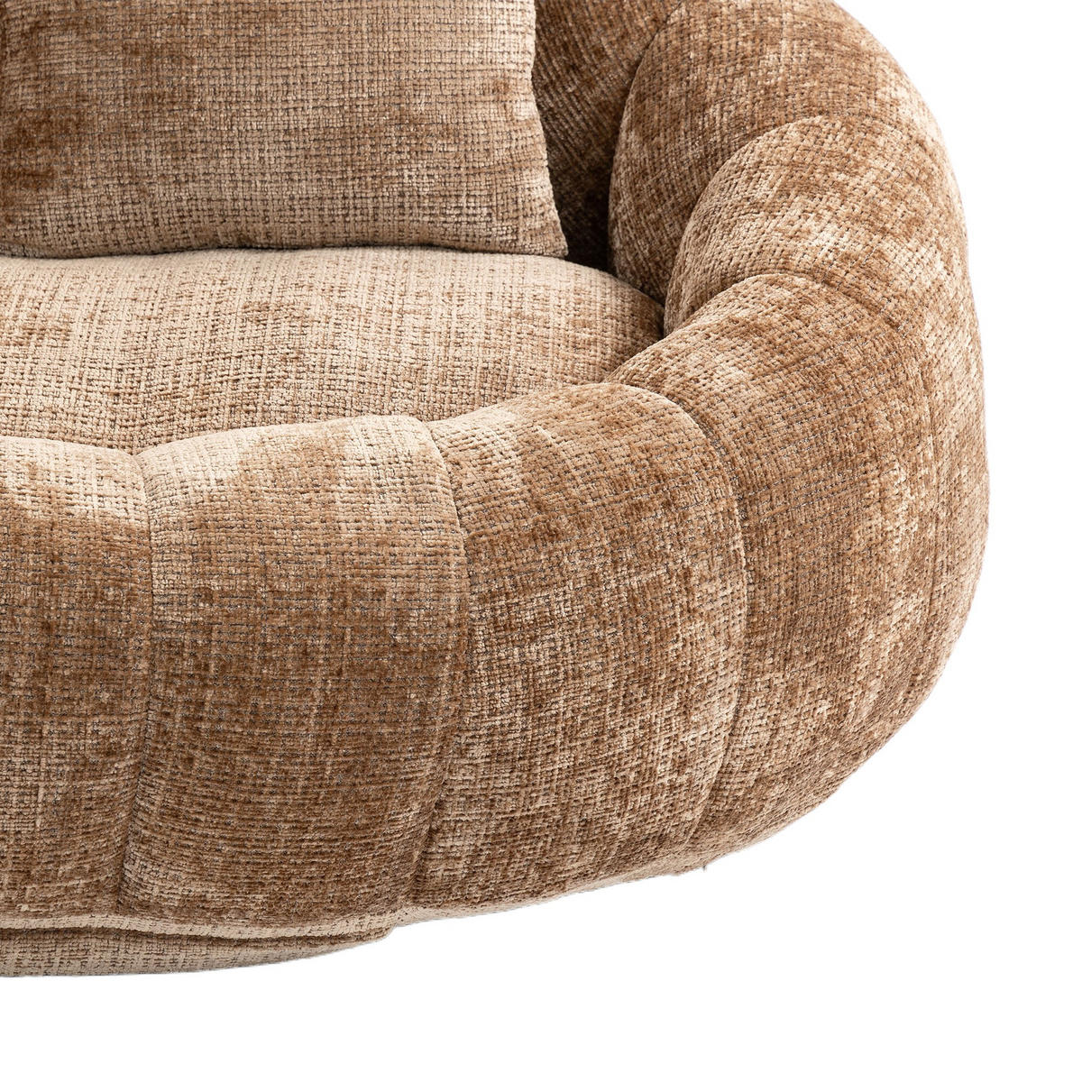 SITZSACK Chenille, Sofa mit 3 extra Kopfkissen,Braun - Braun, Textil (145/63/95cm) - LVHOM