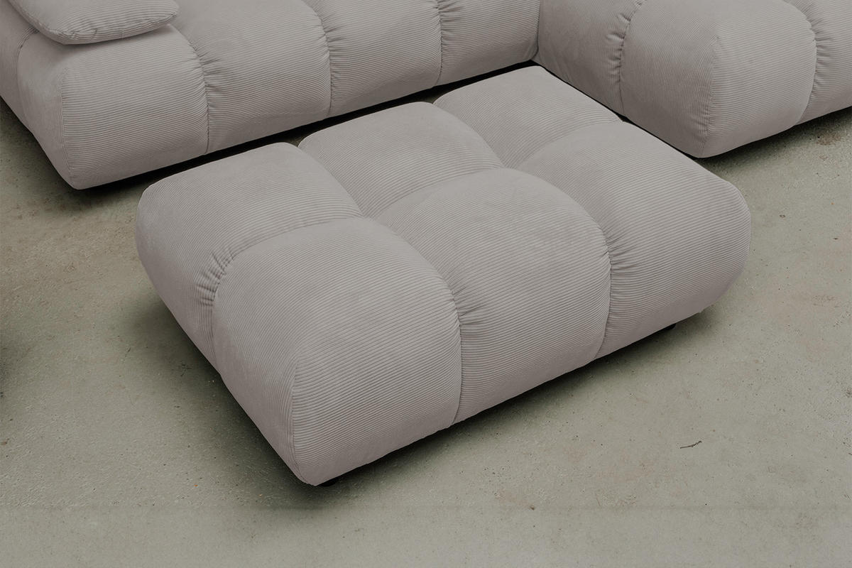 SITZGRUPPE VIVIEN 3ER SET Grau Cord - Grau, Kunststoff/Textil (359/85/510cm) - KAWOLA