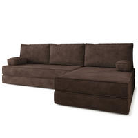 ROHOVÁ SEDAČKA ANKO modulární Boneless pohovka s funkcí spaní, hnědá POSO 06 - hnědá, textil (270/160cm) - MASSENO