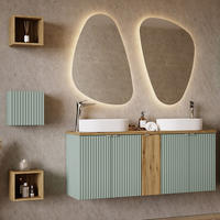 BADMÖBEL-SET 6-TLG. Newport-56 - Grün, Holzwerkstoff (260/200/40cm) - Lomado